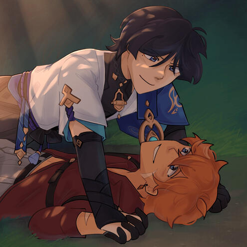 Childe and Scaramouche Half Body (40 USD)